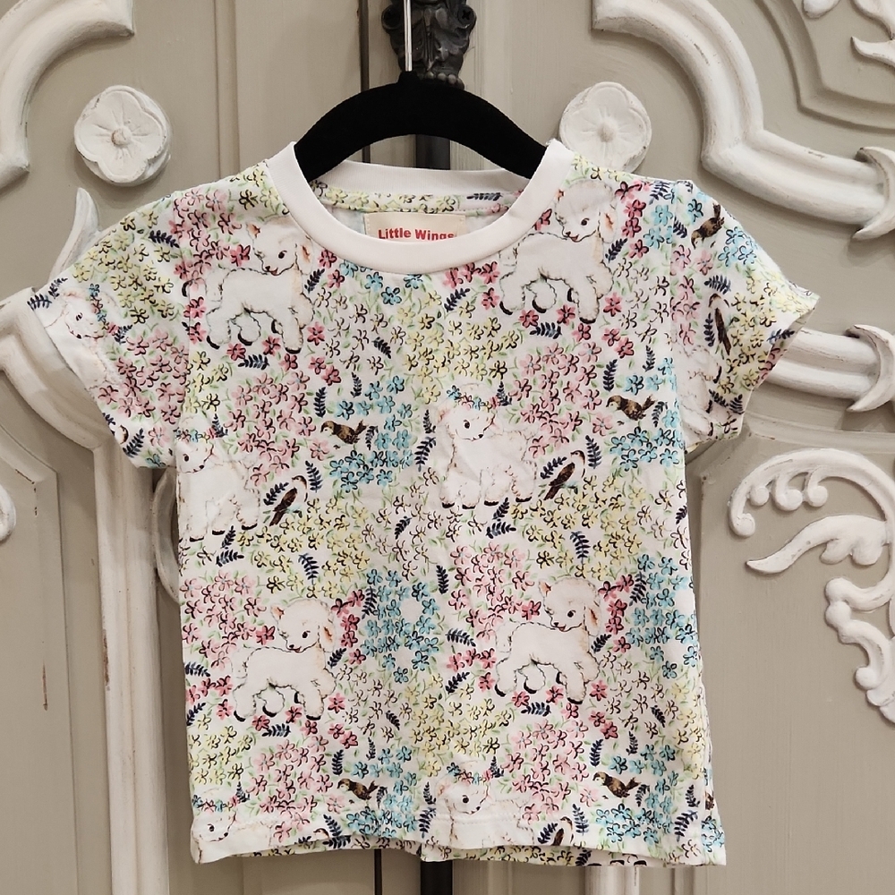 Little Wings Baby Girl 100% Organic Cotton T-Shirt Size 6 Months